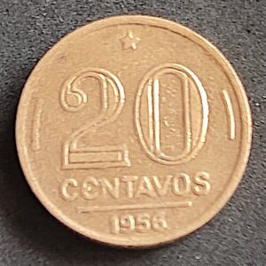 Moeda Brasil 1956 20 Centavos 1