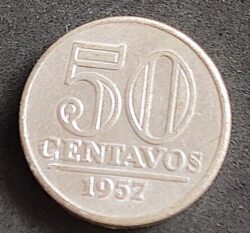 Moeda Brasil 1957 50 Centavos 1