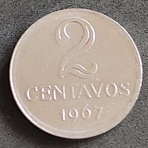 Moeda Brasil 1967 2 Centavos 1