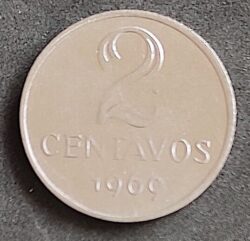 Moeda Brasil 1969 2 Centavos 1