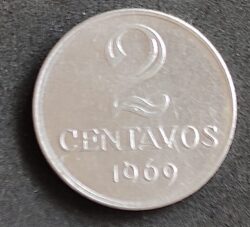 Moeda Brasil 1969 2 Centavos 3