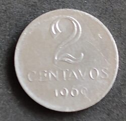 Moeda Brasil 1969 2 Centavos 7