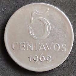 Moeda Brasil 1969 5 Centavos 3