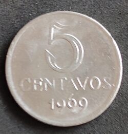 Moeda Brasil 1969 5 Centavos 5