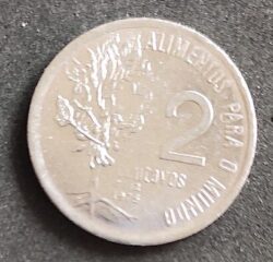 Moeda Brasil 1975 2 Centavos Alimentos para o Mundo 3