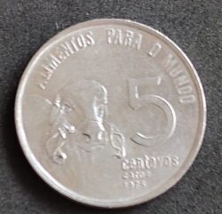 Moeda Brasil 1975 5 Centavos Alimentos para o Mundo 3