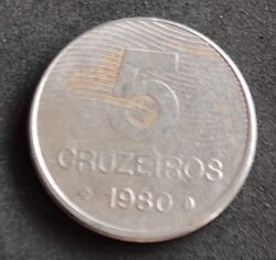 Moeda Brasil 1980 5 Cruzeiros 3