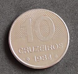 Moeda Brasil 1984 10 Cruzeiros 1