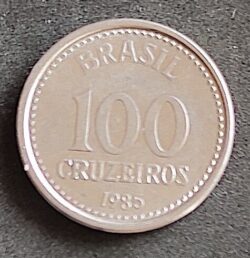 Moeda Brasil 1985 100 Cruzeiros 3