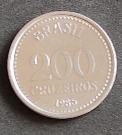 Moeda Brasil 1985 200 Cruzeiros 1