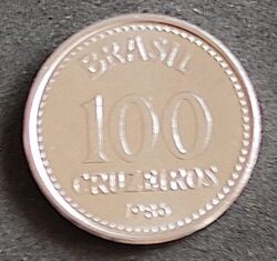 Moeda Brasil 1986 100 Cruzeiros 1