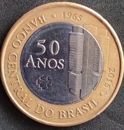 Moeda Brasil 2015 1 Real 50 Anos Banco Central MBC 1