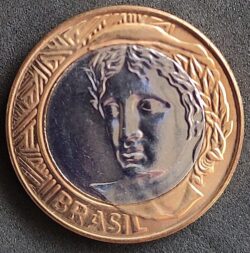 Moeda Brasil 2017 1 Real Flor de Cunho 1