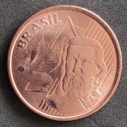 Moeda Brasil 2017 5 Centavos de Real Flor de Cunho 1