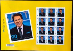 PB 186 Selo Personalizado Silvio Santos SBT Televisão Comunicacao 2020 Folha