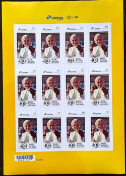 PB 188 Selo Personalizado Papa Joao Paulo II Religiao 2020 Folha