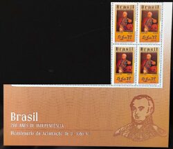 C 3754 Selo Bicentenario da Independencia Aclamacao de Dom Joao VI 2018 Quadra Com Vinheta