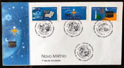 Envelope FDC 699 Novo Milênio Israel Judaísmo Catolicismo Islamismo Religiao 2001 CBC DF
