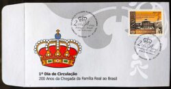 Envelope FDC 719E Serie 200 Anos da Chegada da Familia Real Portuguesa ao Brasil Faculdade de Medicina Bahia 2008 CBC DF
