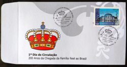 Envelope FDC 719F Serie 200 Anos da Chegada da Familia Real Portuguesa ao Brasil Faculdade de Medicina UFRJ 2008 CBC DF