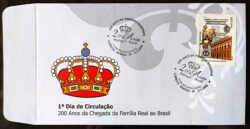 Envelope FDC 719L Serie 200 Anos da Chegada da Familia Real Portuguesa ao Brasil Imprensa Nacional 2008 CBC DF
