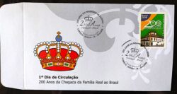 Envelope FDC 719N Serie 200 Anos da Chegada da Familia Real Portuguesa ao Brasil Ministerio da Fazenda 2008 CBC DF