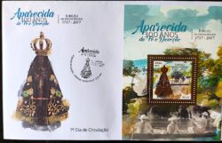 Envelope FDC Nossa Senhora Aparecida Jubileu 300 Anos 2017 Bloco B 202 CBC DF