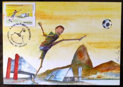 Maximo Postal 290A Oficial dos Correios 2014 Copa do Mundo Arte do Futebol CBC MT