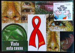Maximo Postal Campanha Contra a Aids Vista Esta Causa Saude Cartao Postal