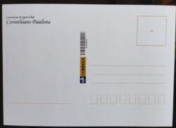 Maximo Postal Corinthians Futebol Escudo Timão Cartao Postal 2010 CBC SP Selo em Tecido 3