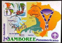 Maximo Postal Oficial dos Correios 2001 XI PanAmericano Jamboree Escotismo Mapa Cartao Postal