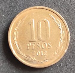 Moeda Chile 2012 10 Pesos 1