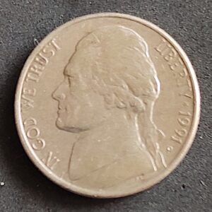 Moeda Estados Unidos 1991 5 Centavos 1