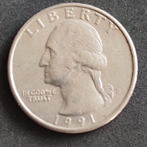 Moeda Estados Unidos 1991 Quarter Dollar 1
