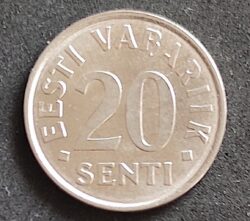 Moeda Estônia 2008 20 Senti 1