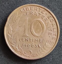 Moeda França 1963 10 Centavos 1