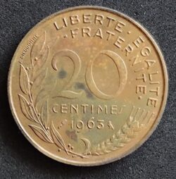 Moeda França 1963 20 Centavos 1