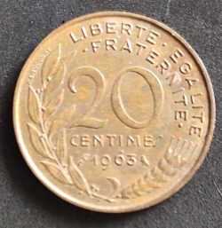 Moeda França 1963 20 Centavos 3