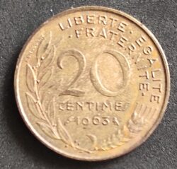 Moeda França 1963 20 Centavos 5