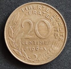 Moeda França 1964 20 Centavos 1