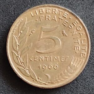 Moeda França 1966 5 Centavos 1