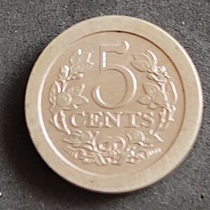 Moeda Holanda 1907 5 Centavos 1