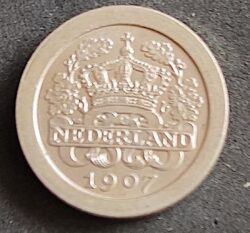 Moeda Holanda 1907 5 Centavos 1