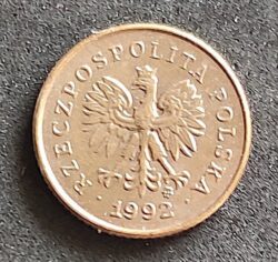 Moeda Polônia 1992 1 Grosz 1
