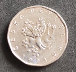 Moeda República Tcheca 1993 2 Korun 1