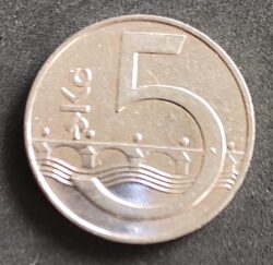 Moeda República Tcheca 1993 5 Korun 1