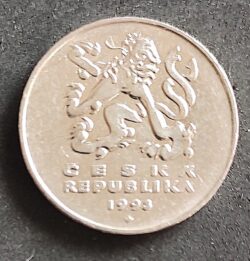 Moeda República Tcheca 1993 5 Korun 1