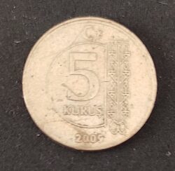 Moeda Turquia 2009 5 Kurus 1