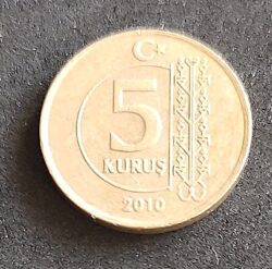 Moeda Turquia 2010 5 Kurus 1