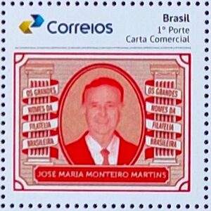 PB 191 Selo Personalizado Os Grandes Nomes da Filatelia Brasileira Jose Maria Monteiro Martins 2021
